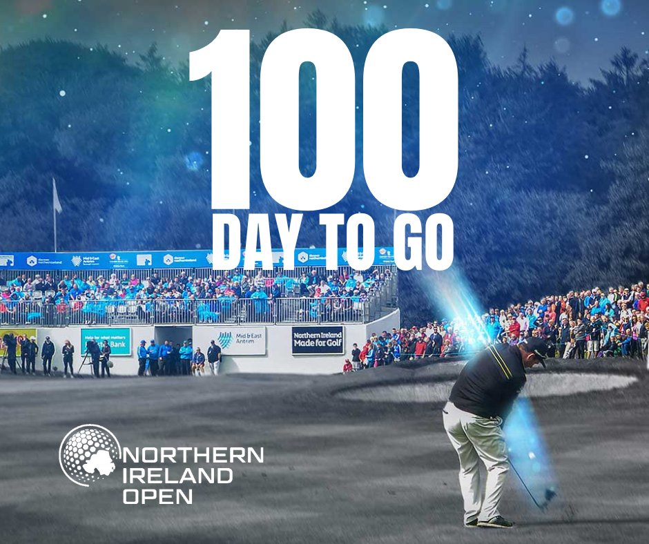 𝟭𝟬𝟬 𝗗𝗔𝗬𝗦 𝗧𝗢 𝗚𝗢 ⛳️ The countdown to the 2024 @NIOpen_Golf has started and this time in 100 days we'll know who our new champion is! 🏆 Watch this space for exciting news coming soon! 🗓️ Jul 24-28 📍@GalgormGolf niopen.golf #NIMadeforGolf #Galgorm