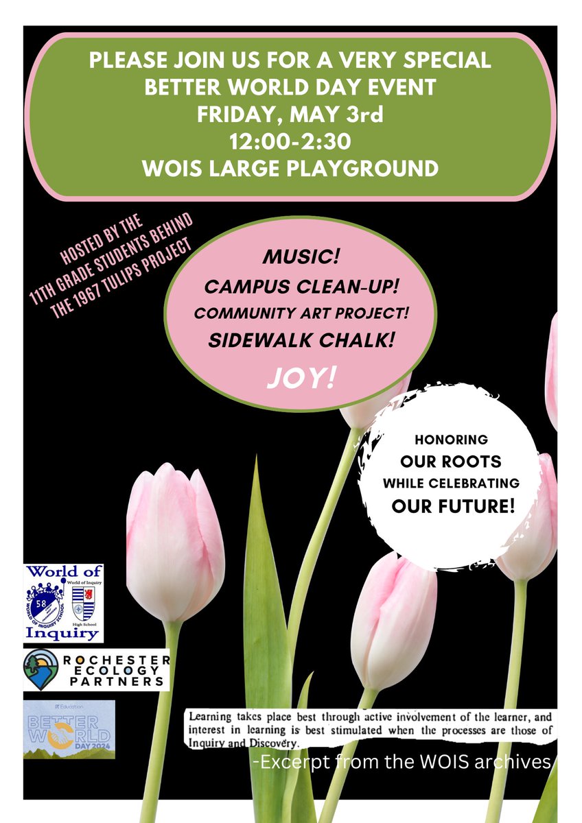 Calling all crew members! Family members, community members, alumni, former staff, and all who love WOIS. Join us for Better World Day on May 3rd. Please join us as our Junior Capstone class hosts an amazing opportunity for our community to honor our WOIS roots! #WeAreCrew💙🩶