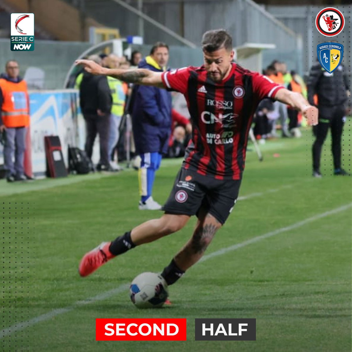 ▶ 𝙎𝙀𝘾𝙊𝙉𝘿 𝙃𝘼𝙇𝙁 🔴⚫
È ricominciata #Foggia 🆚 #Cerignola

#ForzaFoggia #NonTiLascioMai
#FOGCER 1-1 #SerieCNow