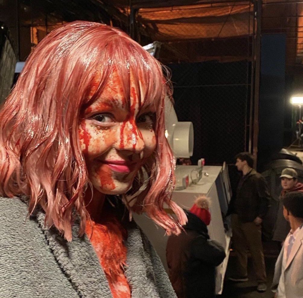 dailywencIair's tweet image. blood makeup being tested for season 2…