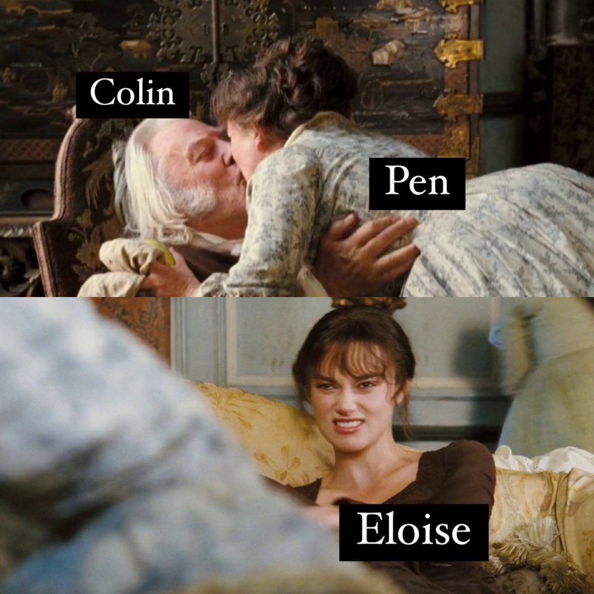 Yes I have even more pride and prejudice x Bridgerton memes, this time from the movie 😂