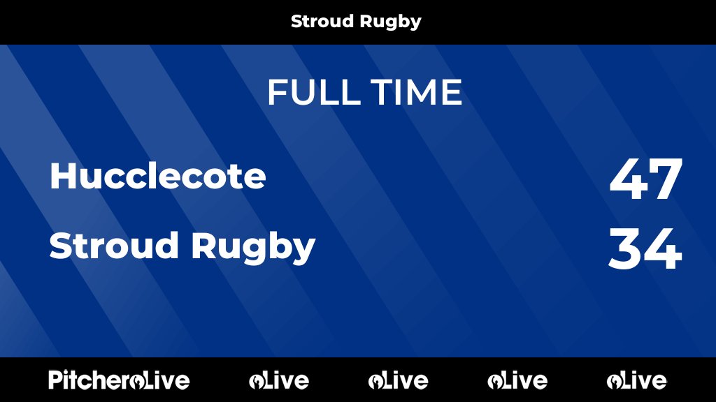 FULL TIME: Hucclecote 47 - 34 Stroud Rugby #HUCSTR #Pitchero stroudrugby.co.uk/teams/19093/ma…
