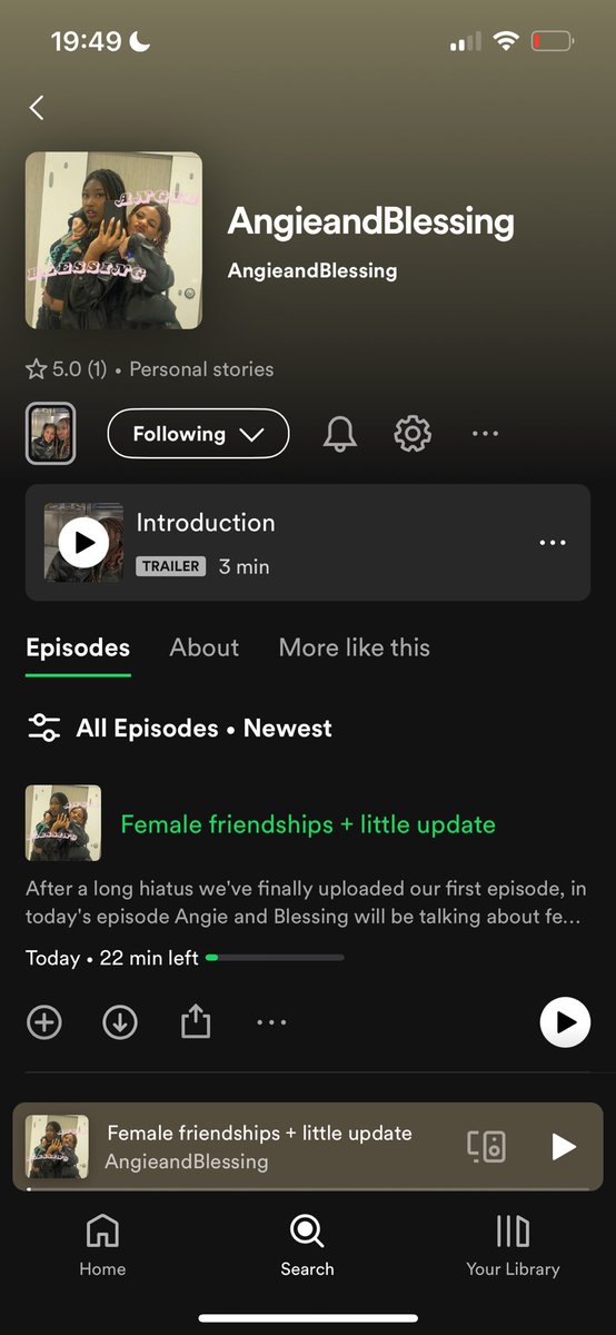 Blessing2512's tweet photo. Check out the first episode of the “AngieandBlessing” podcast on Female Friendships and a little life update 
@AngelaAlejo04 

https://t.co/0gKG7eb37r https://t.co/OsZv80Mq6z