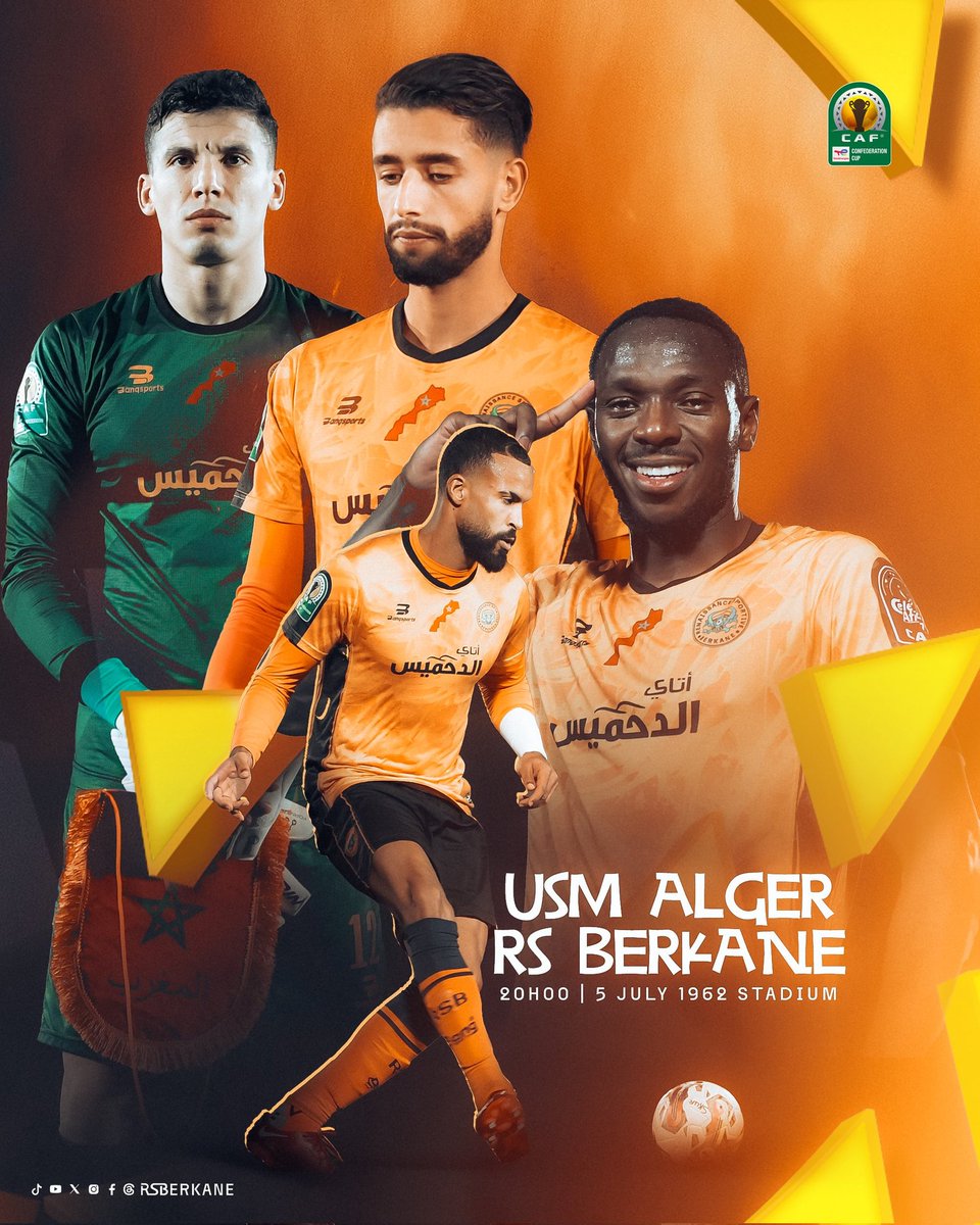 AfricaUnitedFUT's tweet photo. #TotalEnergiesCAFCC 🏅 •
2023/2024 #CAFCC •
#TotalCAFCC •
CAF CONFEDERATION CUP
SEMIFINAL STAGE, FIRST LEG
@USMAofficiel 🔴⚫️ 🆚️
🌋🟠 @RSBfootball
🇩🇿🇲🇦
STARTING LINE UPS... https://t.co/20FKVSrwHB