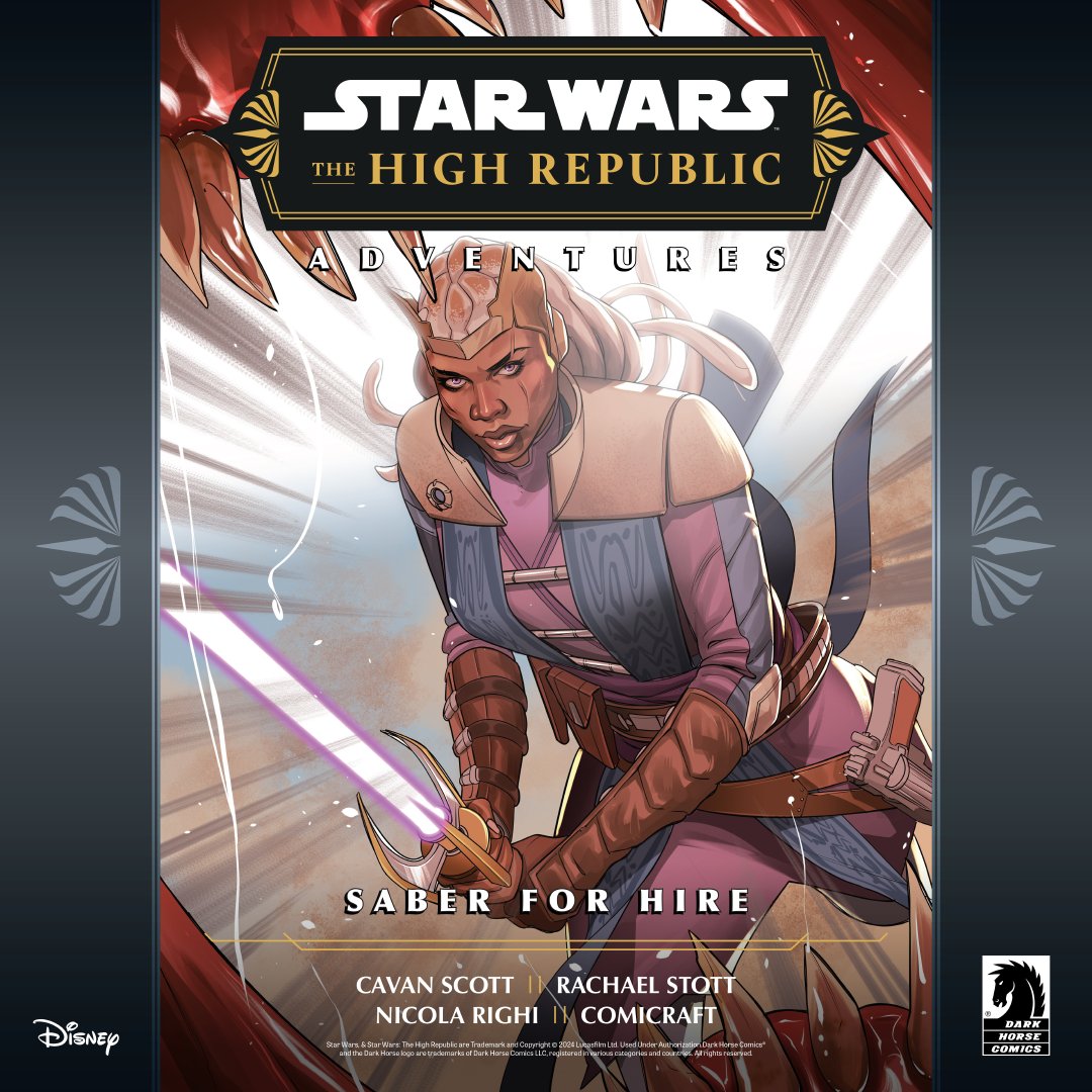 Saber-for-hire Ty Yorrick returns in her most dangerous—and personal—mission yet in Star Wars: The High Republic Adventures–Saber For Hire. Issue #1 is out now! Details: bit.ly/49VZv1q

By Cavan Scott, @RachaelAtWork, Nicola Righi, @Comicraft. #starwars