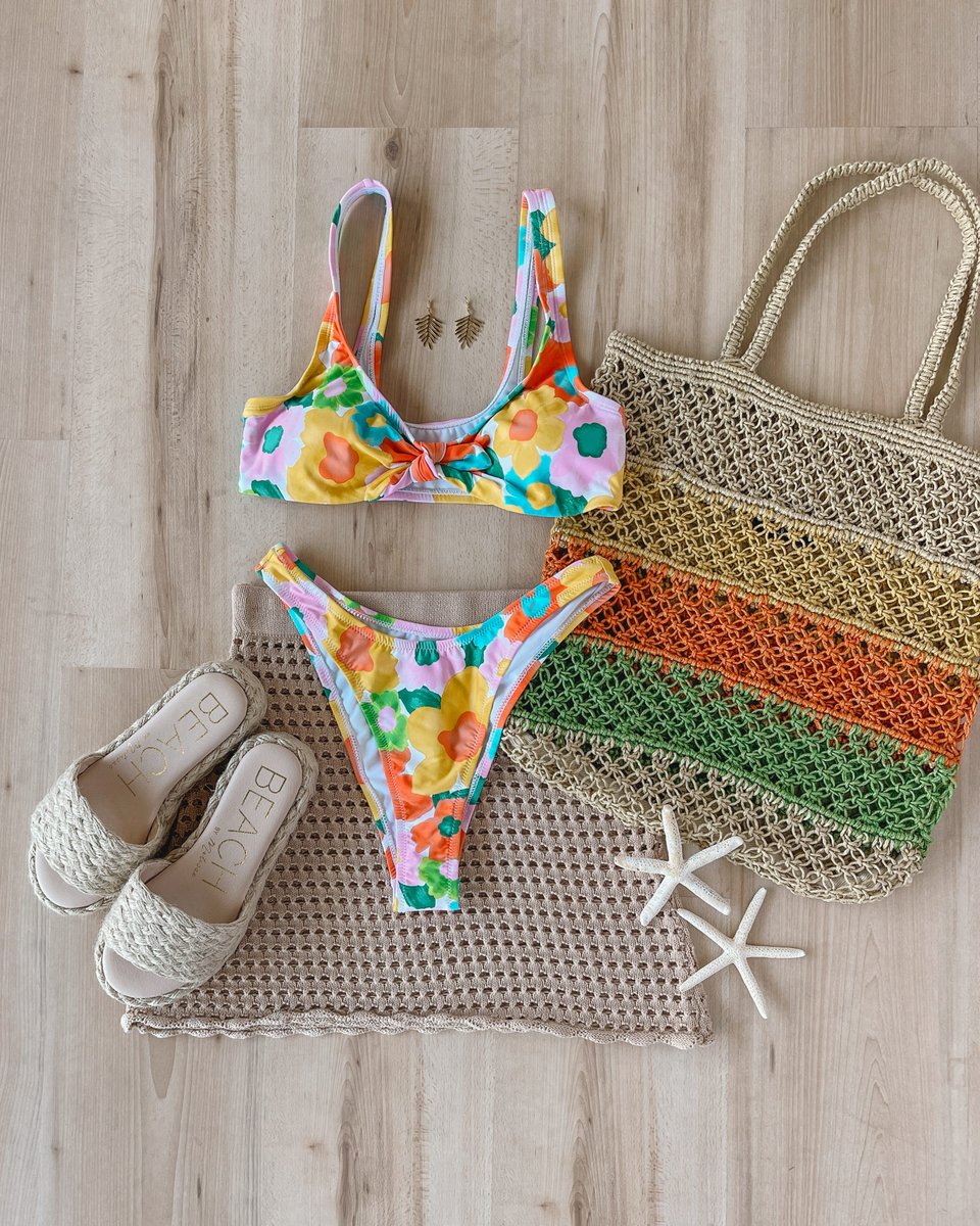 heading to the beach or the pool? choose your player: graphic print, scarf print, or floral print bikini 👙 shop our 2024 swim collection on the site now! #lovelulus #bikiniseason