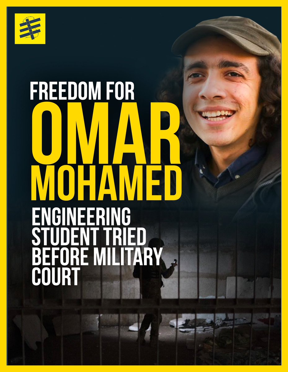 Freedom for Omar Mohamed. He lived 8 years between enforced disappearance, imprisonment and violations that amounted to sexual harassment, and he has another 17 years left to be held in prison, according to the military court ruling. #FreeThemAll #Egyptian_hell @APHClarkson