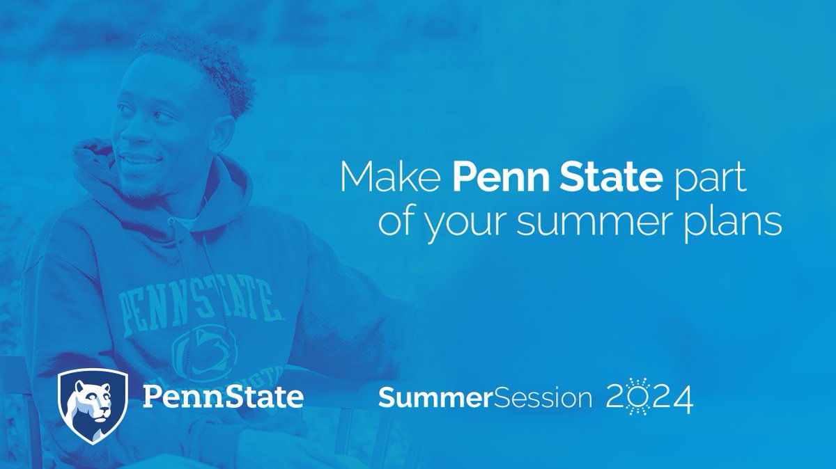 Are you behind on coursework and need to catch up? ☀️ 📘 Make progress with Penn State summer courses. Find information at ow.ly/4J1b50QFNpJ. #PennStateSummer