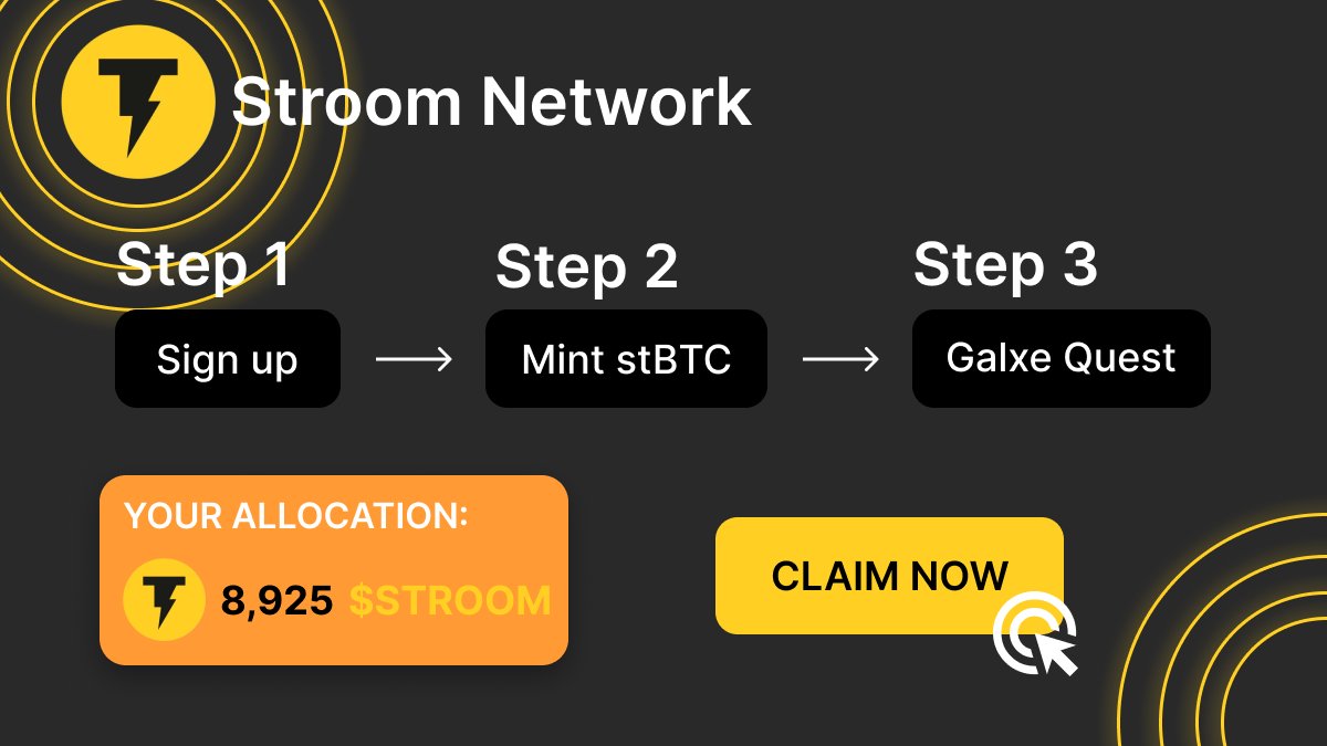 🔥 An event that will change your life 

 New officially confirmed airdrop from $STROOM.  

Take just a few minutes of your time and change your life

Cost: $0  

Potential Profit: $7,000+  

Follow the latest and most comprehensive guide to get rewarded🧵