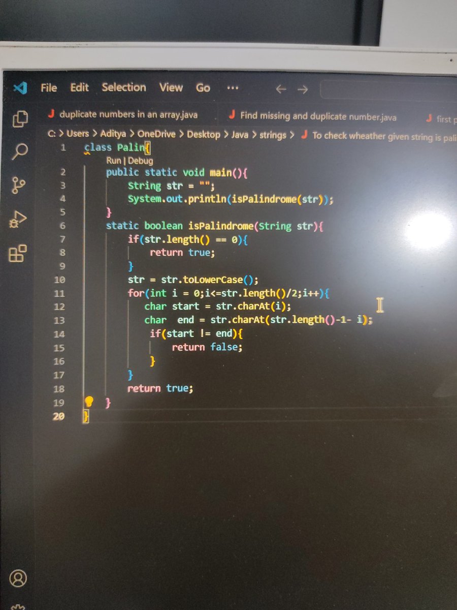 Dcode010's tweet image. Day 23 of learning #DSA
-Studied concept of
String and String bulider.
To check wheather the string is palindrome or not.
#LearnInPublic
#letsconnect