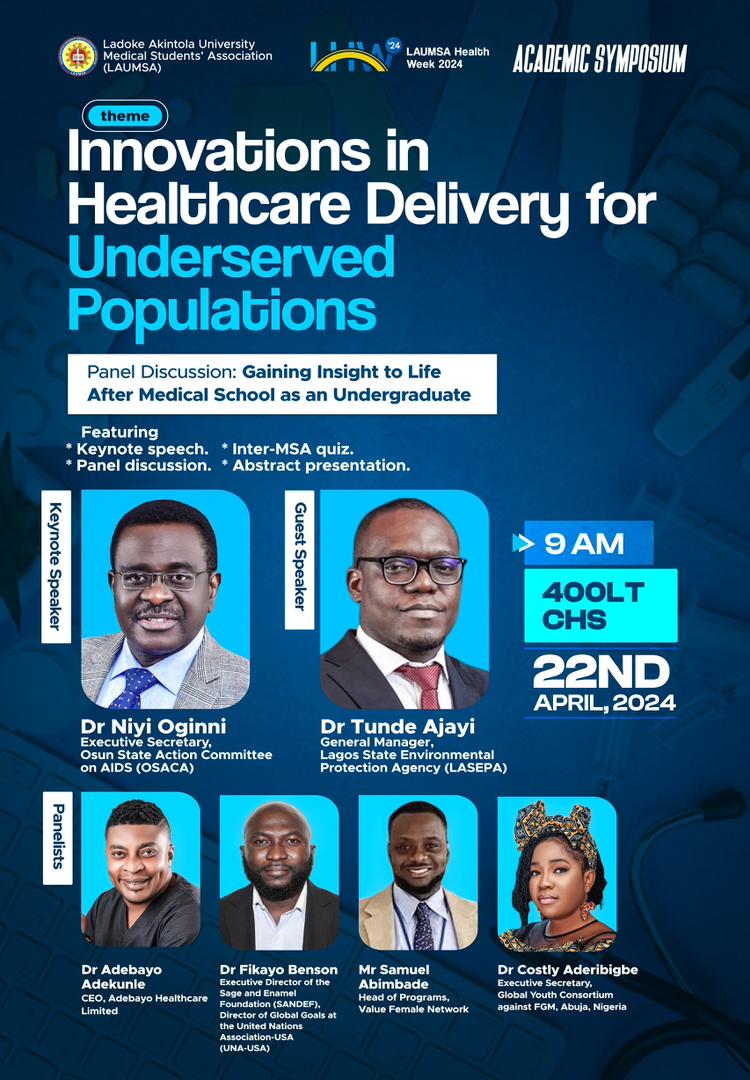 It’s a symposium like you’ve never attended before. Get ready to get educated by our carefully and intentionally selected speakers.😌

Shine your shoes and be there!😉

#Healthweek
#Globalhealthequity
#LHW’24