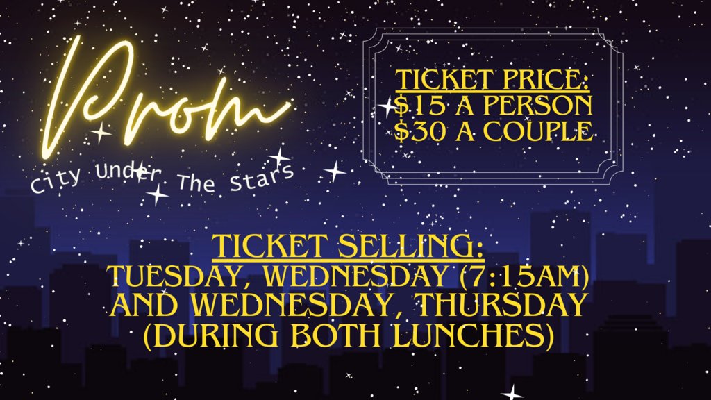 MoorheadHigh's tweet photo. MHS Prom tickets will be for sale in the MHS Commons this week on the following dates:
Tuesday (April 23) 7:15-8:15am
Wednesday (April 24) 7:15-8:15am and both lunches
Thursday (April 25) both lunches
Tickets are $15 for singles and $30 for couples (Cash or check only). https://t.co/RwngVuagck