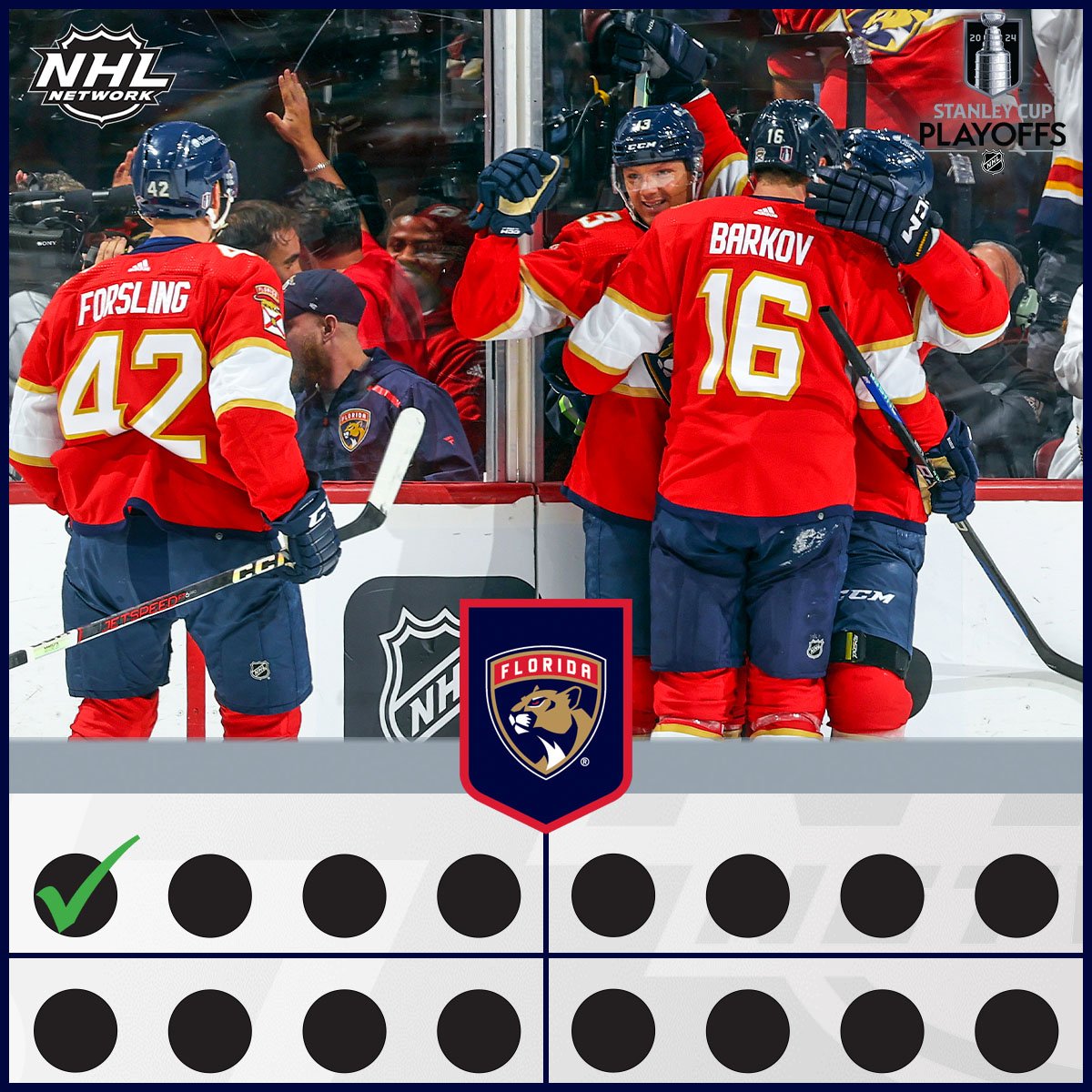 Game 1 𝗪 for the @FlaPanthers! #TimeToHunt | #StanleyCup