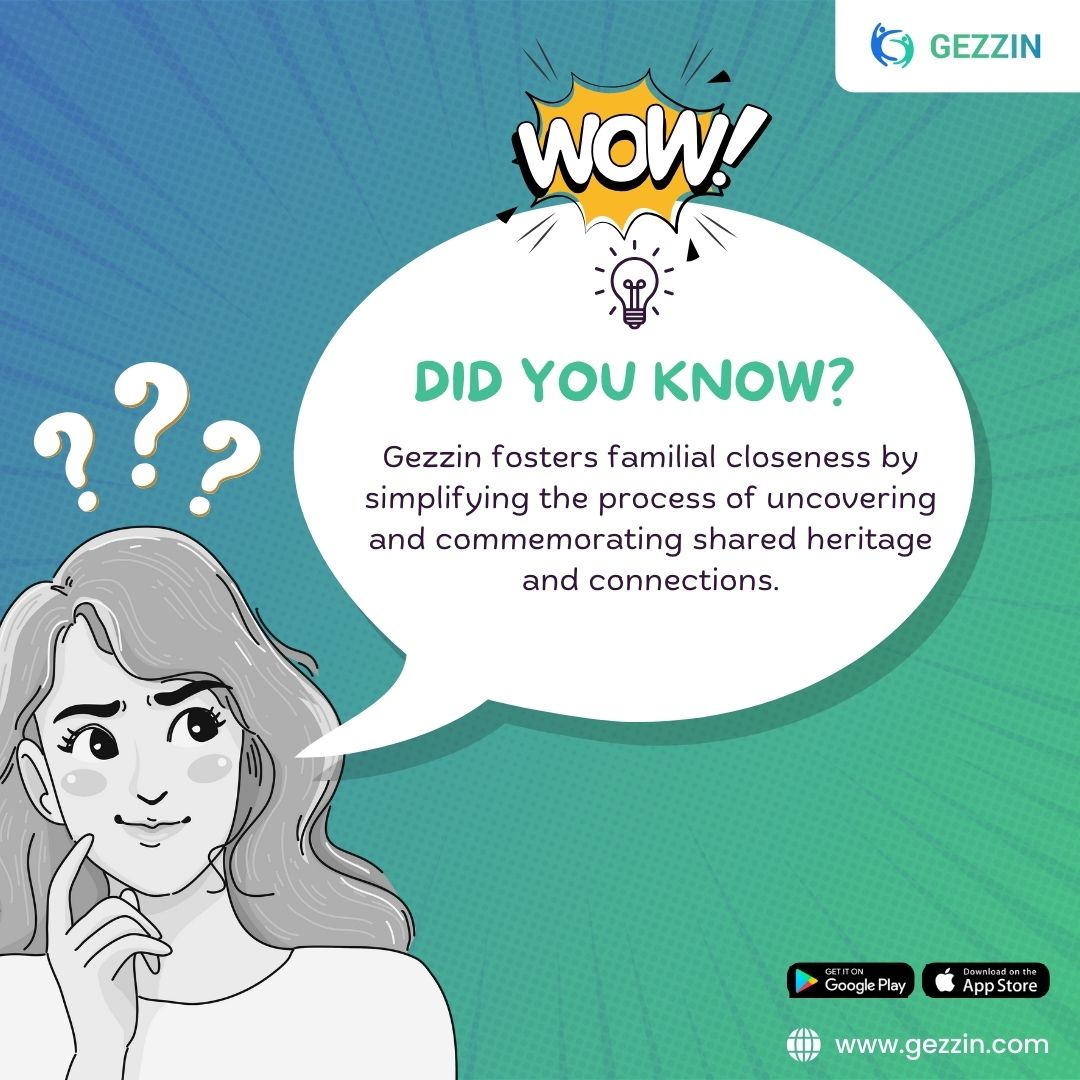 Did you know? Gezzin helps you rediscover and unite with your extended family effortlessly, while enabling you to construct your family tree and maintain global connections. 🌳

Website Link : gezzin.com

Download the App Now!!

#familyreunion #globalreconnections