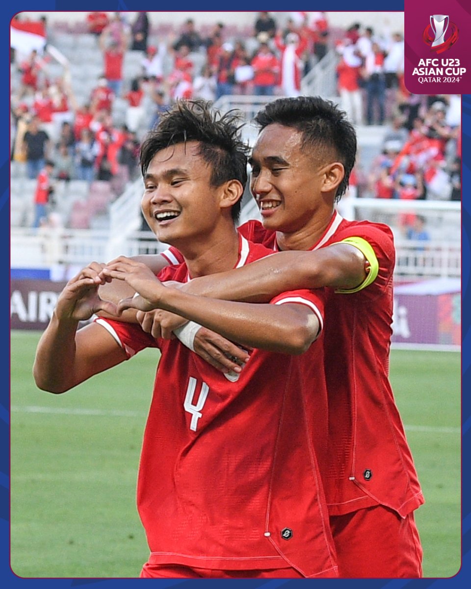 afcasiancup's tweet photo. #AsianCup2023: 🇮🇩 Indonesia 1️⃣-0️⃣ Vietnam 🇻🇳
#AFCU23: 🇮🇩 Indonesia 1️⃣-0️⃣ Australia 🇦🇺
#AFCU23: 🇮🇩 Indonesia 4️⃣-1️⃣ Jordan 🇯🇴

🏟️ Abdullah bin Khalifa Stadium is a special place for Indonesia! https://t.co/ezBu6kP0NJ