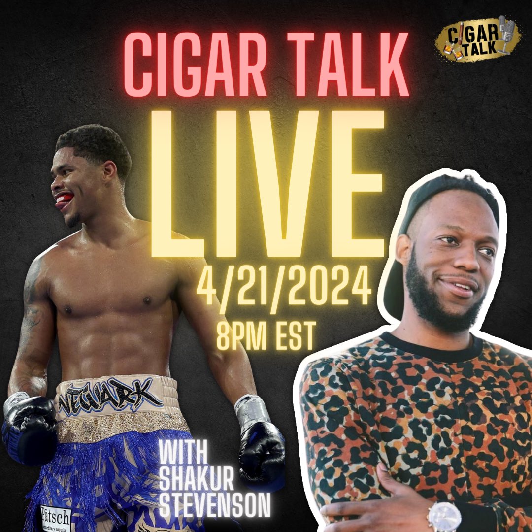 I’m going live tonight on my YouTube Channel “Cigar Talk” with the champ @ShakurStevenson 8pm EST! After last nights fight the 135-147 have shaken up! We talking all things Shakur, boxing current events and more! Pull up talk some shit ask some questions to the champ. Don’t miss