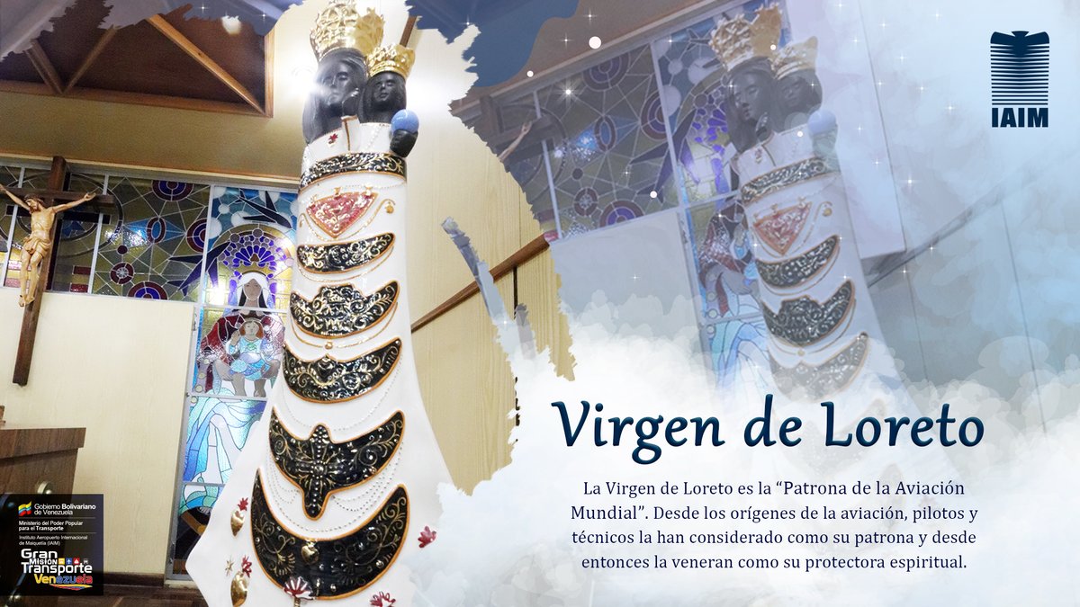 #VirgenDeLoreto|| La Virgen de Loreto es la “Patrona de la Aviación Mundial”. Su estampa protege las actividades del sector y a todos los actores que hacen posible surcar el cielo. Su bendición y gracia es obra de Dios.