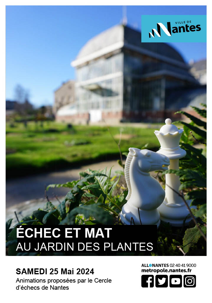 CEchecsNantes's tweet photo. Le printemps annonce notre prochaine journée au Jardin des Plantes. Venez nombreux le 25 mai pour jouer, découvrir le jeu et notre Club. https://t.co/omS4sbK34c