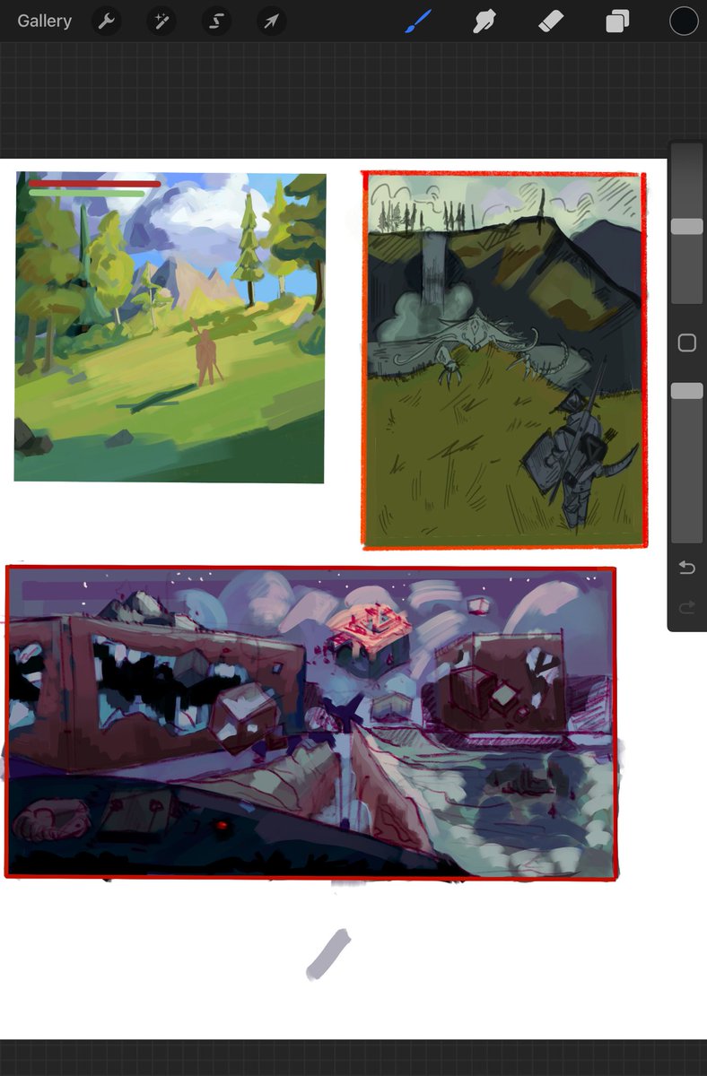 This video has inspired me!! Nothing concrete yet just some rough sketches (I’ve never really done landscape/full pieces before) but super want too get into it