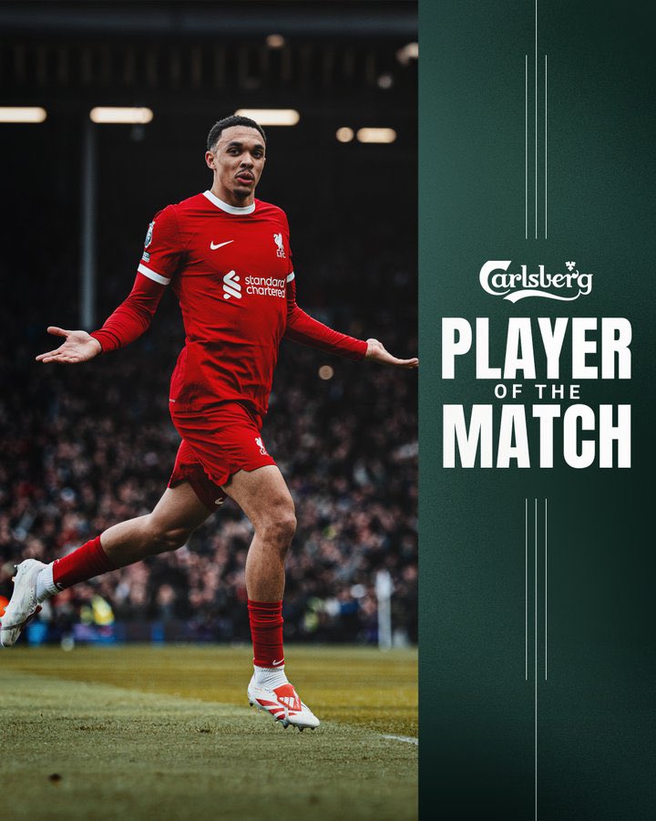 Trent Alexander-Arnold is the @carlsberg Player of the Match for #FULLIV 🏆 #ad