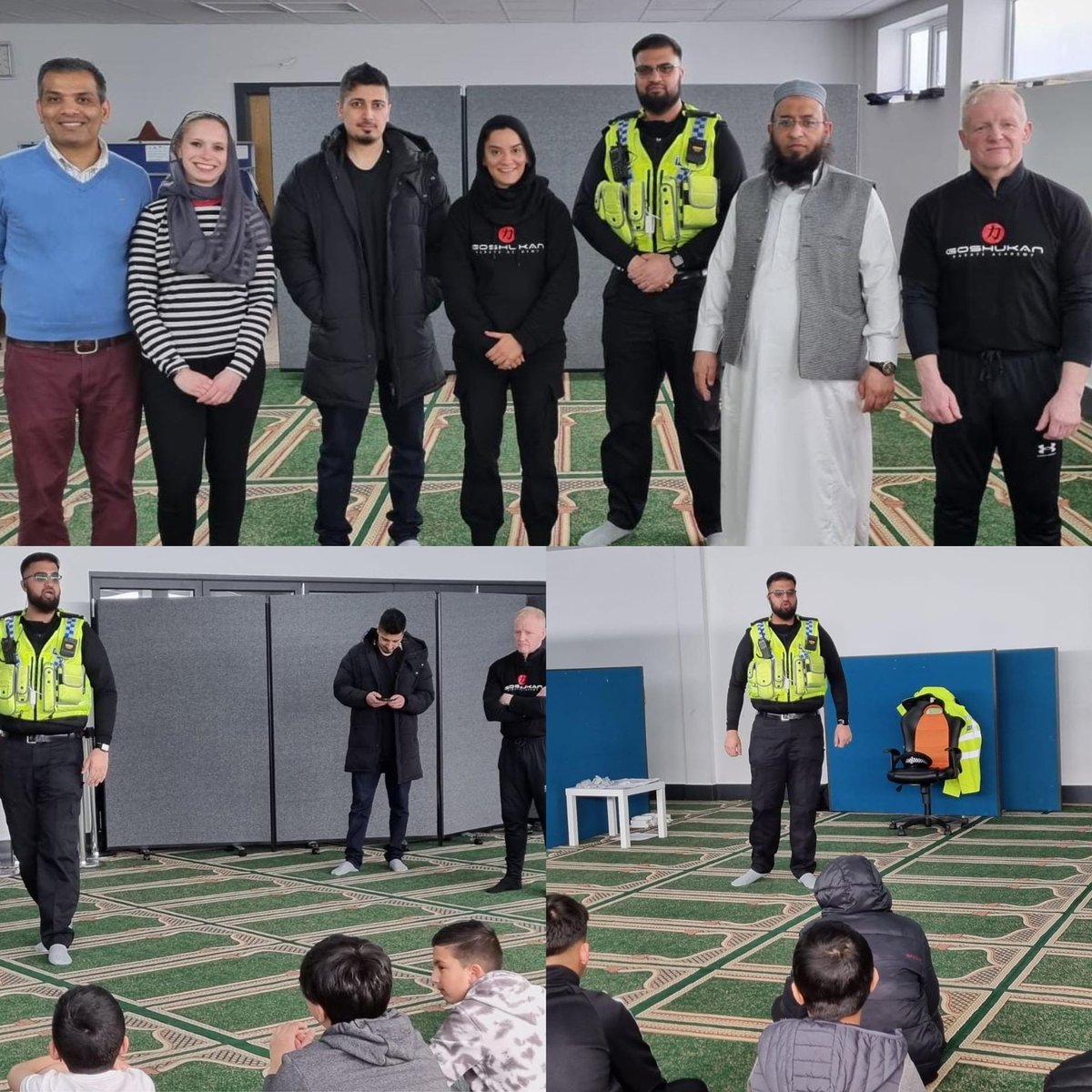WYP_SaferBD's tweet photo. PC Mo attended Masjid Ibraheem, Bradford, to engage and congratulate students from the madrassah upon completion of their 5 week On Guard training delivered by @Sophie_Hussain, in which they learnt about Exploitation, Healthy relationships, Drugs &amp; Knife crime awareness. https://t.co/g1mPEx1vep