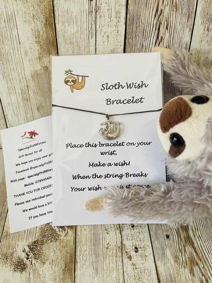 Super cute Sloth Wish Bracelet.
Perfect for anyone as adjustable and ideal for any occasion. 
£2.25 each 

ktspecialgifts.etsy.com/listing/169688…

#slothbracelet #wishbracelet #slothcharm #bracelet #birthday #giftforall #sloth #slothgift #etsy #gifts #slothbirthdaygift