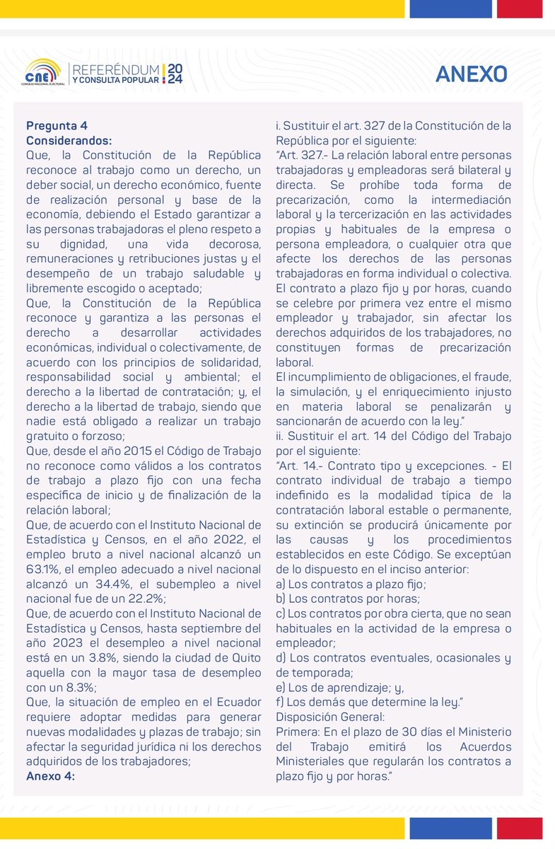Jabec92's tweet photo. #ConsultaPopular2024 
Mejorar y optimizar ingresos económicos para familias que más lo requieren eso está bien, Pero la visión del Derecho al trabajo, no solo es "economía", es algo aún más importante BIENESTAR!! y en el Anexo nunca se analizó los riesgos propios del trabajo https://t.co/rOGyzORBi6