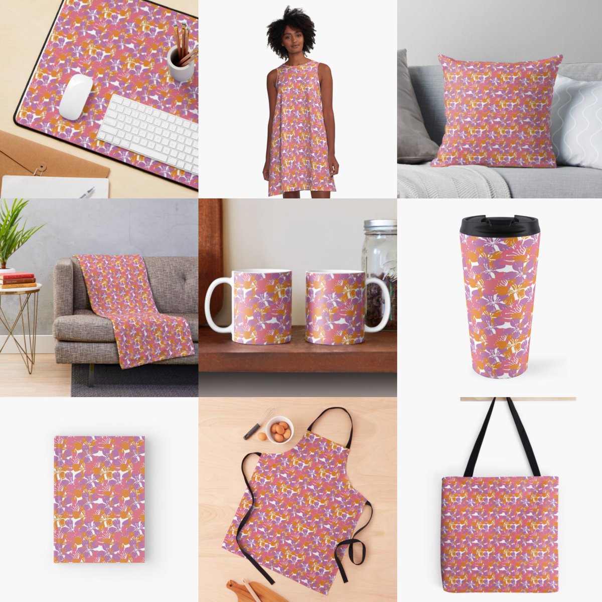 These colourful blossoms are ready to add colour any time, any where. Shop the design on #Redbubble. rdbl.co/3xQX9O6 #FindYourThing #PrintOnDemand #Florals #Colourful #ShopIndie #UKCraftersHour #HandmadeHour