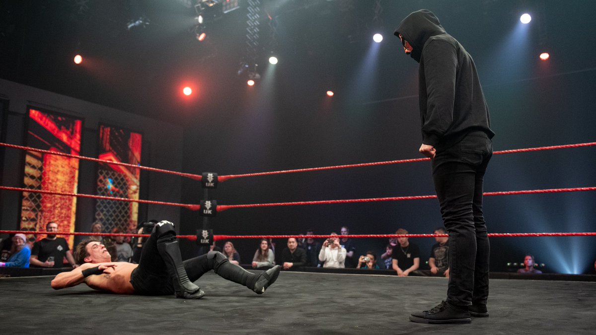 April 21, 2022: At the BT Sport Studios, @sam_gradwell defeated @KennyWilliamsUK in a Back Alley Brawl. During the match, a mysterious masked individual appeared and kept a close eye on the action. After the match, said individual chased Williams to the back. #NXTUK 📸 WWE