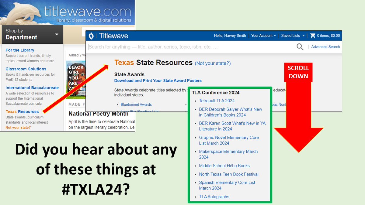 Now that you're home from #txla24, its time to do some of the things you may have heard about. See the lists on #Titlewave from @FollettContent on some of the session topics. 
OOPS & one more I heard about in a session (Ramped up) ... titlewave.com/search?nodeid=…