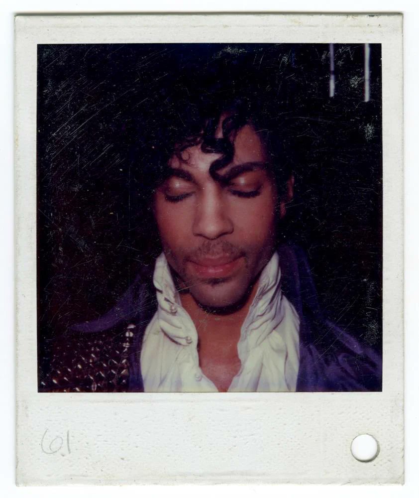 Prince Rogers Nelson backstage during the filming of 'Purple Rain,' 1983.
