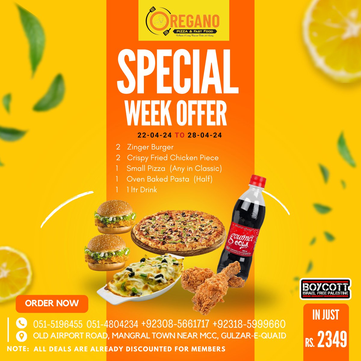 oreganopizzarwp's tweet photo. 🎉 Exciting Announcement! 🎉
Get ready to indulge in a week-long feast with our special deals launching tomorrow! 🍽️ From mouthwatering pizzas to sizzling burgers!
🌟 Don't miss out on these exclusive offers:
#FoodieFinds #SpecialOffers #DealsOfTheWeek #FoodieLife #YummyTreats https://t.co/HhPHYpQfMo