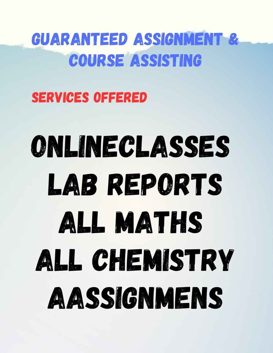 Get online class homework, assignment and exam help in

#essay代考
Math
Anatomy
#thesiswriting
#Politicalscience
Accounting
#ResearchPapers
Economics
#assignment代写
Statistics
Calculus
#Homeworkhelp
nursing
Finance
#assignmenthelp
#Coursework
#pythonprogramming
