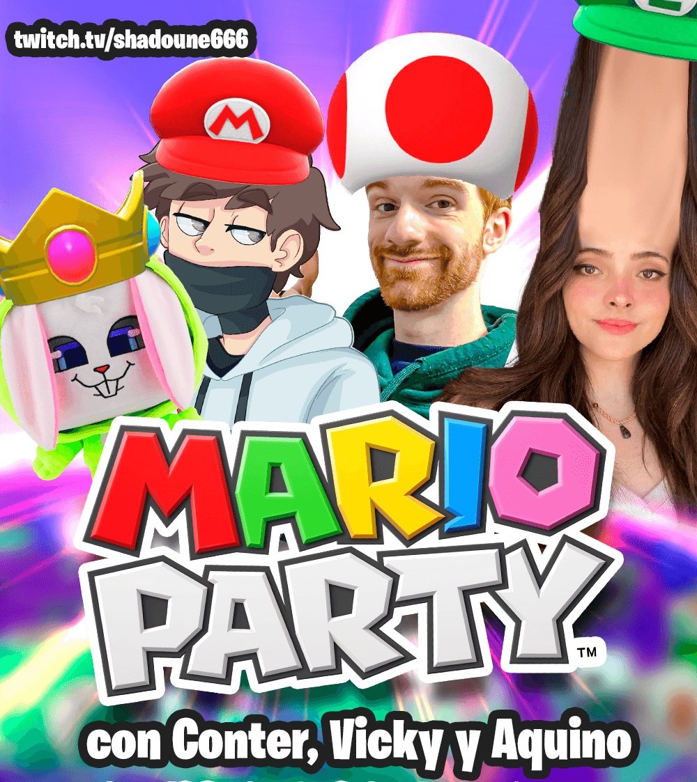 Hoy tenemos Mario Party con los Furros y Aquino 🥳 7pm 🇲🇽 | 8pm 🇵🇪🇨🇴 | 10pm 🇦🇷 | 3am 🇪🇸