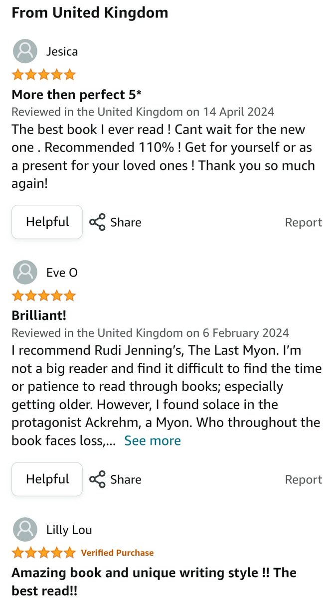 Rudi Jennings (@jenningsrudi) on Twitter photo Still chalking up 5 star reviews on my first book 😁😁😁😁
#DreamBig #writerslife <a href="/olympiapub/">Olympia Publishers</a> Still chalking up 5 star reviews on my first book 😁😁😁😁
#DreamBig #writerslife <a href="/olympiapub/">Olympia Publishers</a>