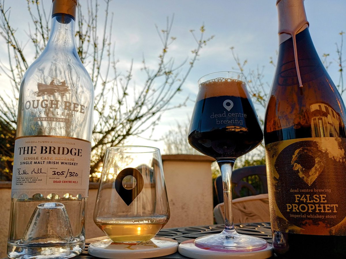 First evening sitting out this year. And there was just a small drop of this lovely whiskey left. And a wee impy stout. I think you can get both still from Dead Centre. 🍻 #sláinte #bottlekill #whiskey #barrelaged