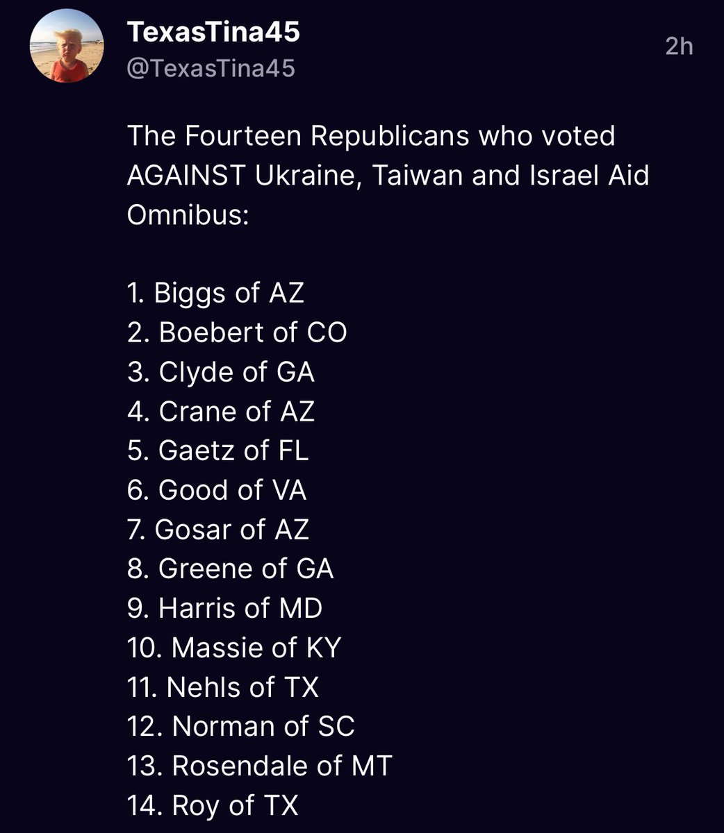 @SpeakerJohnson @nypost 14 out of 435 that represent the American people. Only 14 represent what the American people want. Must be some pretty hard-core stuff on you that you would sell out America. Get bent.