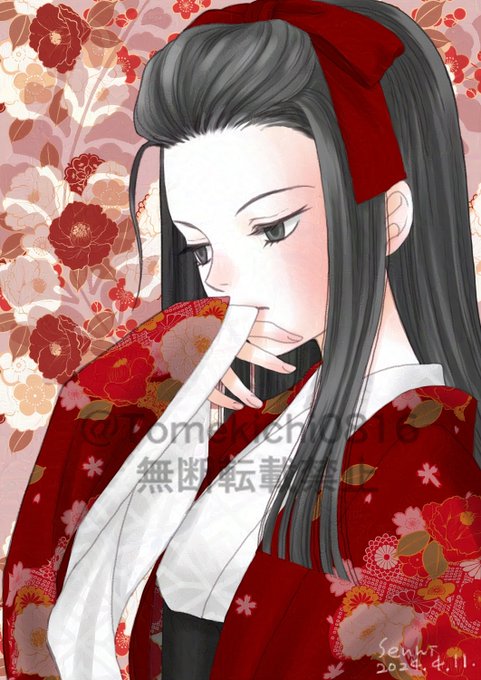 「bow white kimono」 illustration images(Latest)