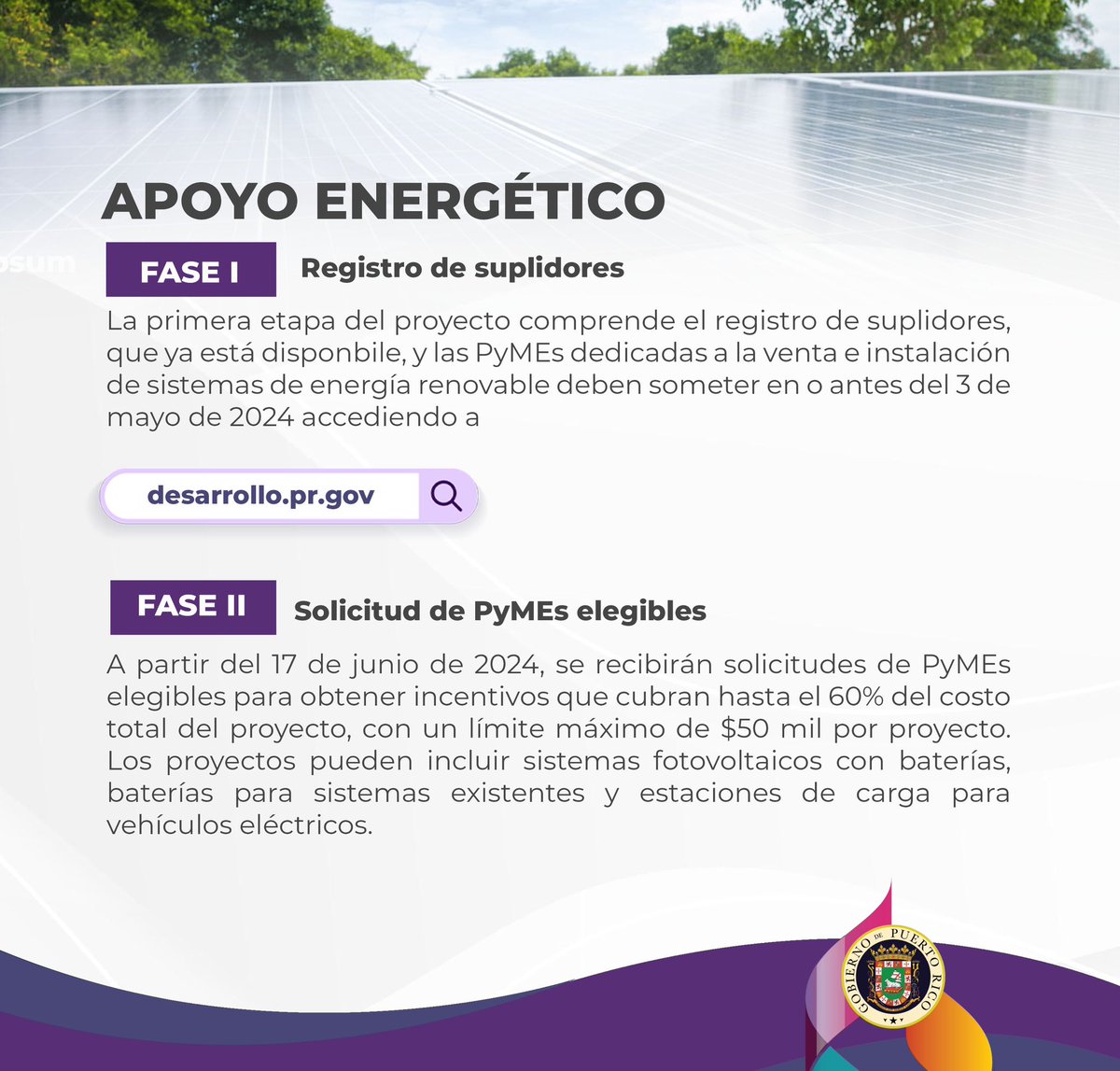 La segunda fase del Programa de Incentivos de Apoyo Energético del @DDECPR se centrará en reducir los costos de energía para empresas que llevan a cabo funciones críticas en caso de ocurrir algún desastre natural, conocidas como 'Líneas Vitales Comunitarias', y asistir a las…