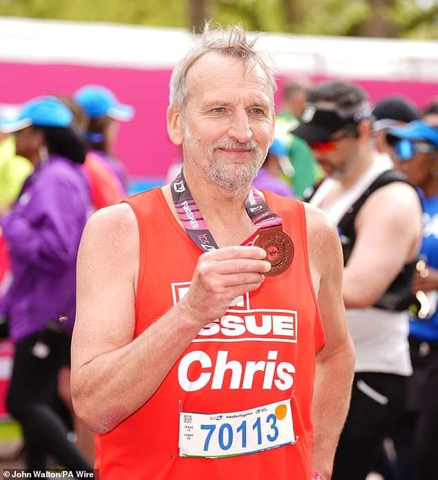 Well done to Christopher Eccleston for taking part in the London Marathon, in aid of the Big Issue. #ChristopherEccleston #LondonMarathon #TheBigIssue #DoctorWho