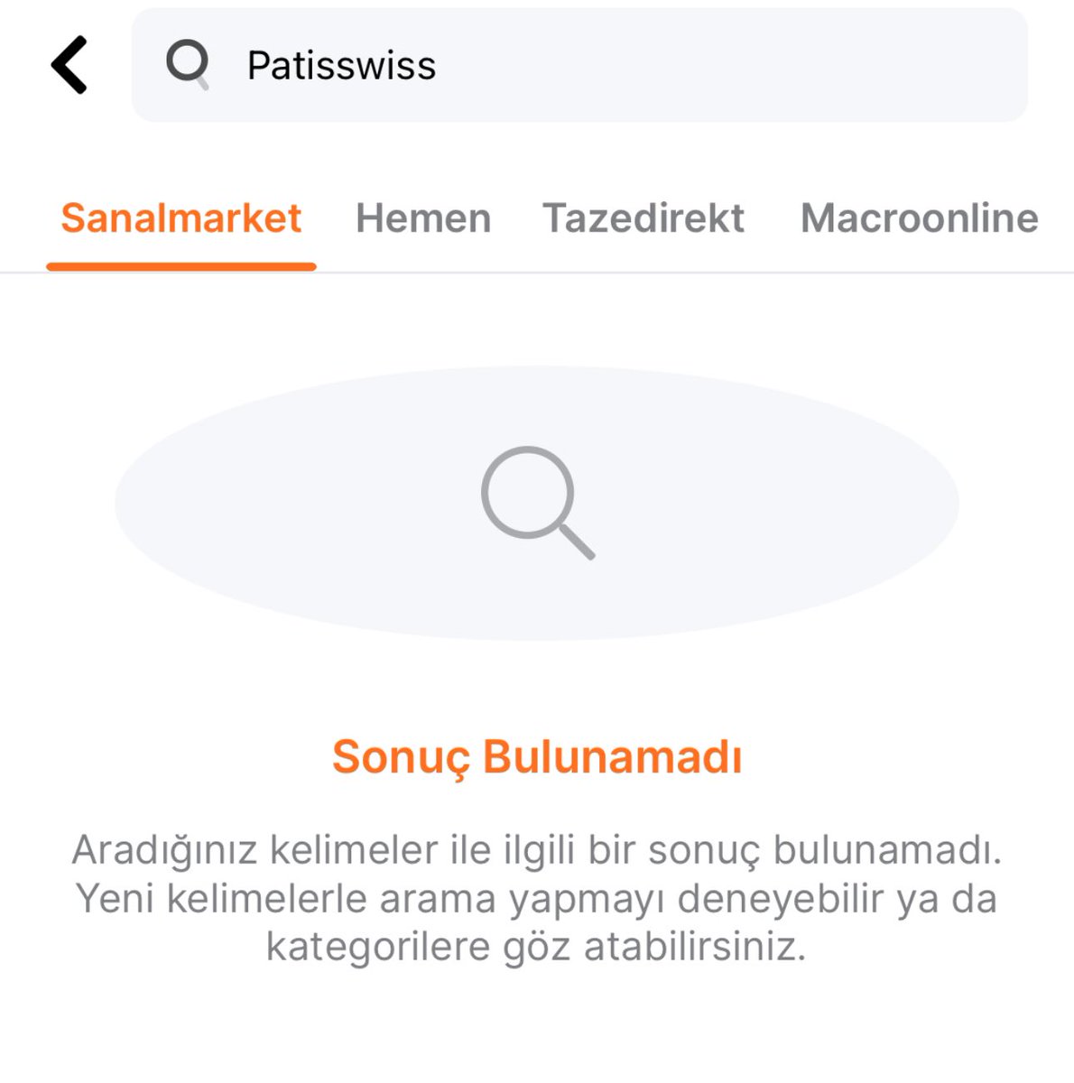 Patisswiss ürünleri Migros Mobil uygulamasından da kaldırıldı.