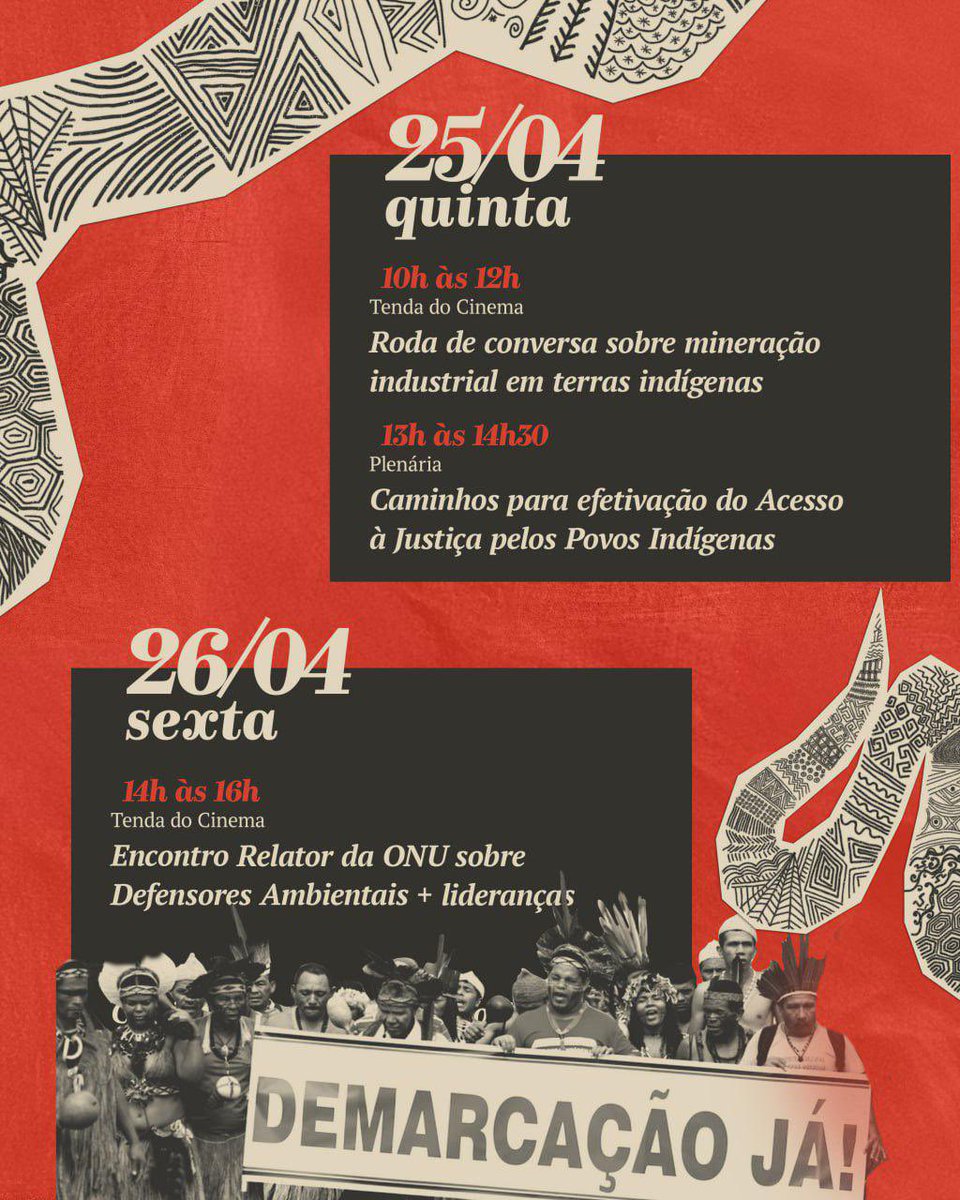 ATL 2024: A maior mobilização indígena do Brasil acontece entre os dias 22 e 26 de abril, no espaço da Funarte em Brasília. Confira a programação do jurídico da APIB no ATL 2024. Nosso Marco é Ancestral, Sempre Estivemos Aqui! Saiba mais: apiboficial.org/atl2024/