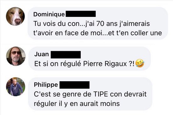 Petite moisson du jour des commentaires facebook de personnes qui à la fois pratiquent la chasse et à la fois n’apprécient pas trop mes publications. Le premier est mon préféré 🥰