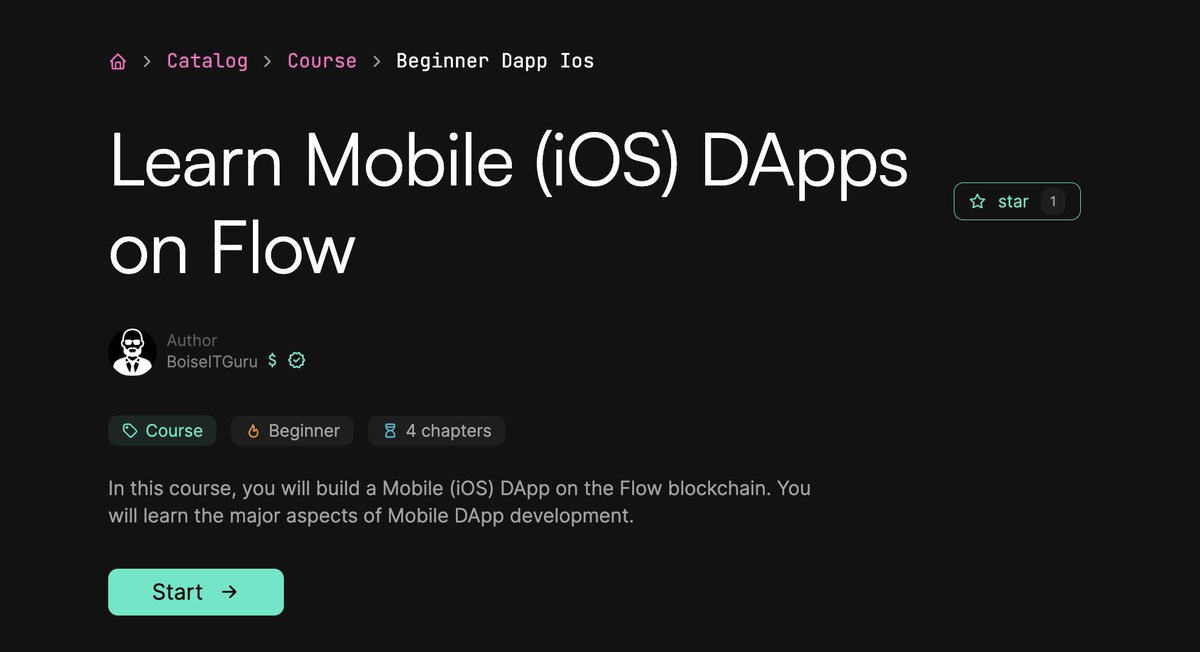 Learn how to build mobile iOS DApps on the @flow_blockchain with our course on Emerald Academy. 💰Price: Free 🧮4 Chapters 📝Author: @boise_it_guru 🔗academy.ecdao.org/en/catalog/cou…