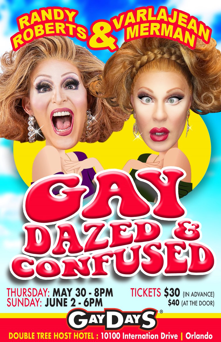Exciting News! Two phenomenal performers, <a href="/itsrandyroberts/">Randy Roberts</a> and @VarlaJeanMerman , are teaming up for a special show at Gay Days. Get ready for a night of unforgettable entertainment! 2 chances to see it Thursday and Sunday Night!