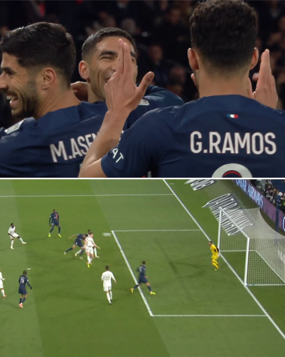 Hakimi assists Ramos and PSG is leading 3-0 over Lyon 🔥