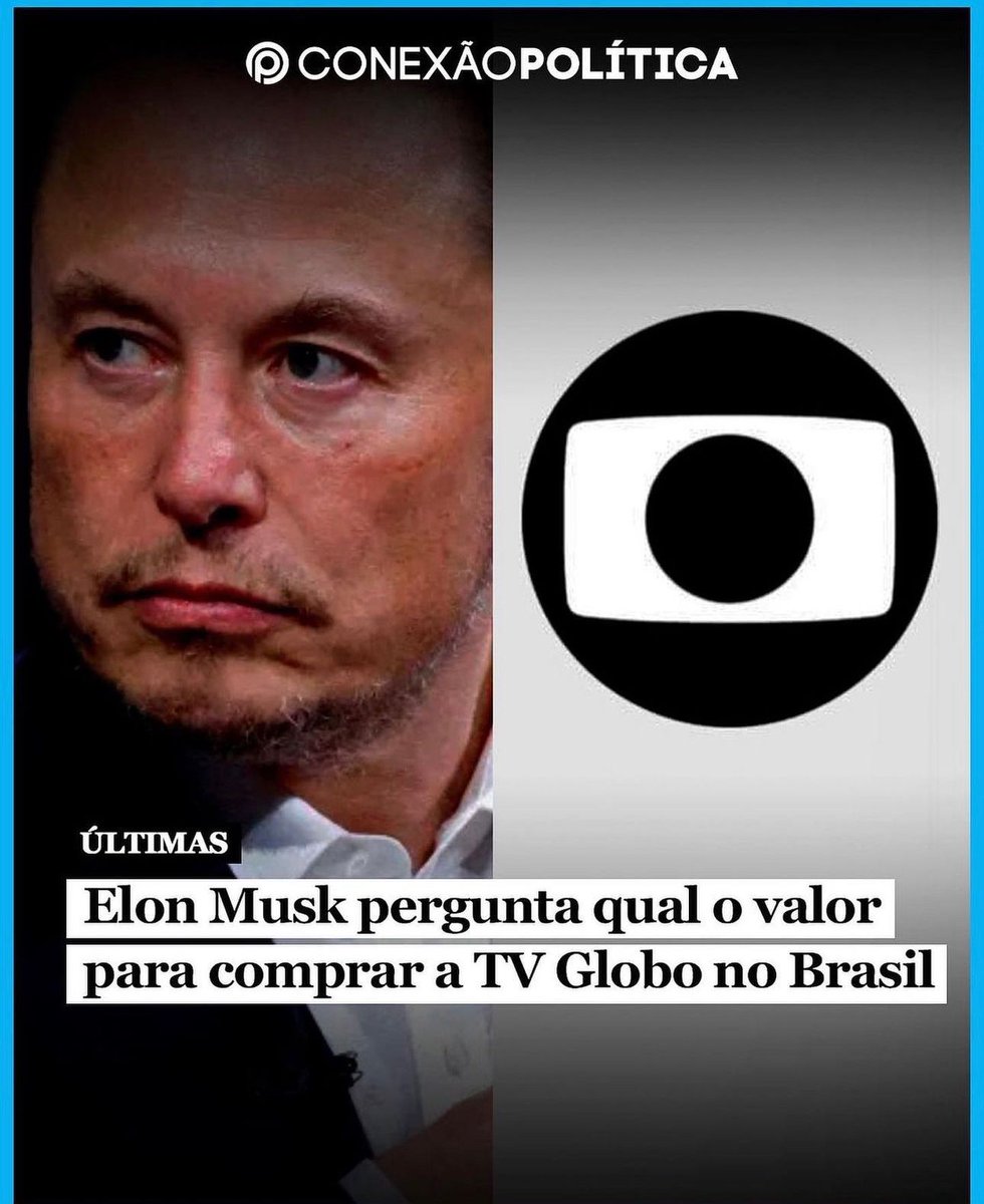 jorgeserrao's tweet photo. Será que a Globo vai soltar uma nota (sem trocadilho) pra jurar que não se vende pro @elonmusk ??? https://t.co/gqrqOrATKu