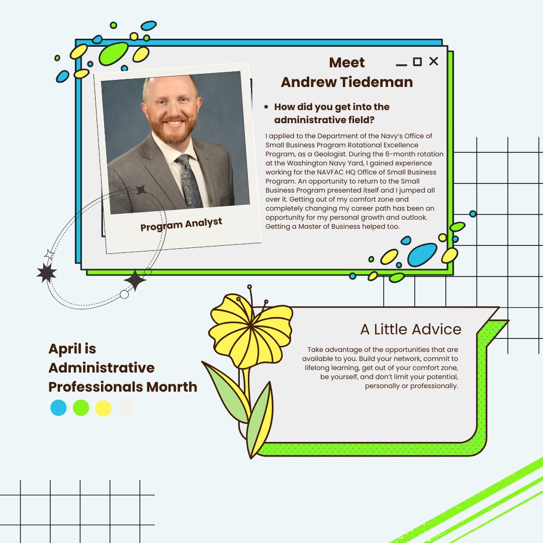 We're getting close to the end of Administrative Professionals Month. But we're not done celebrating. Meet Program Analyst Andrew Tiedeman. #AdminProfessionalsDay