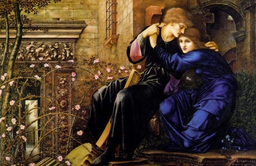 'Speak low if you speak love.' - Much Ado About Nothing: I i - #Shakespeare #ShakespeareSunday #lovers #whispers #Kisses 
#love  Among The #Ruins
 - #SirEdwardBurneJones #British #PreRaphaelite #art