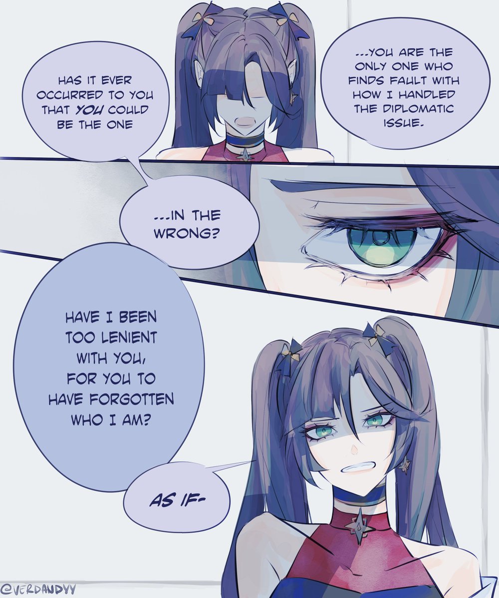 [λ = 379 nm]
#scaramona #wandermona #GenshinImpact #原神 

Here's some more of that hsr space station au after... half a year haha 🙂 takes place long before the previous one, fyi

(4/9)